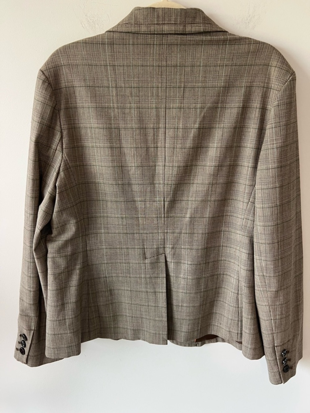 GAP Women's Plaid Two-Button Wool Blend Blazer – Taupe/Brown Size 16 - Picture 6 of 10